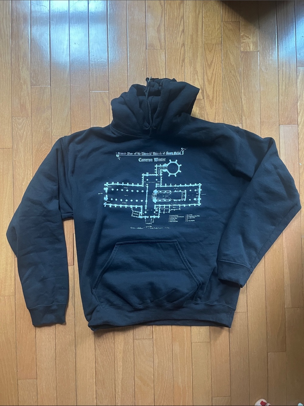 Cameron Winter, heavy metal black hoodie sweatshirt  from Carnegie Hall show, M